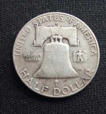 Срібна монета 50 Центів 1951 р США ½ долара, Ben Franklin Half Dollar.