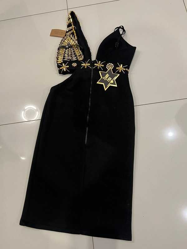 Sukienka ASOS Starry Eyed Premium cekiny zdobiona midi r. 38 40