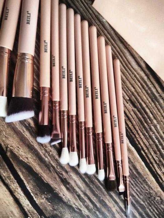 Кисті для макіяжу BEILI, набір 15 шт , професійні, м'які / Кисти набор