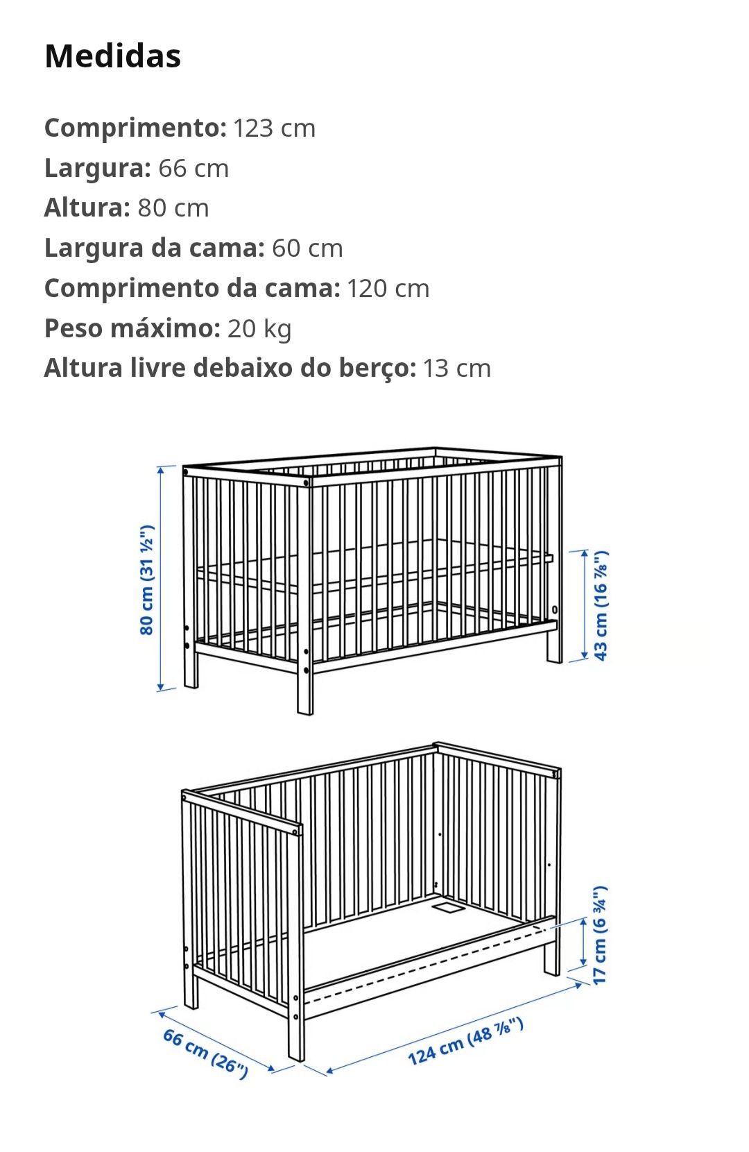 Berço evolutivo - Kit completo