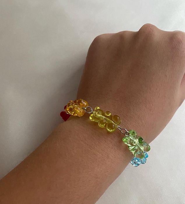 Комплект из цепочки «желейные мишки» + браслет + сережки