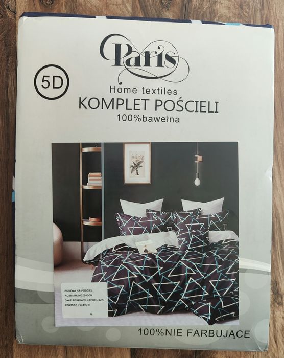 Komplet Pościeli Granatowa w trójkąty 160x200 1-15