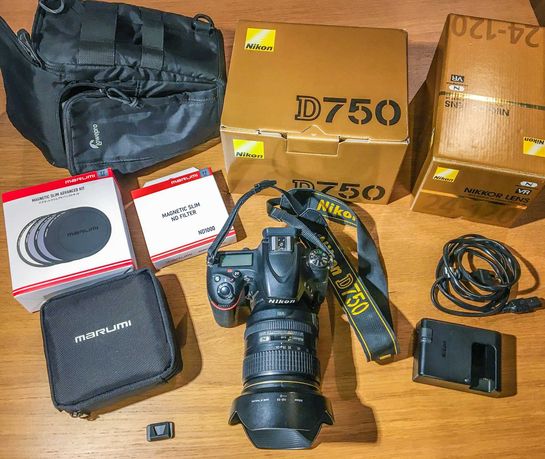 Nikon D750 + obiektyw 24-120, filtry, 15,000 klatek