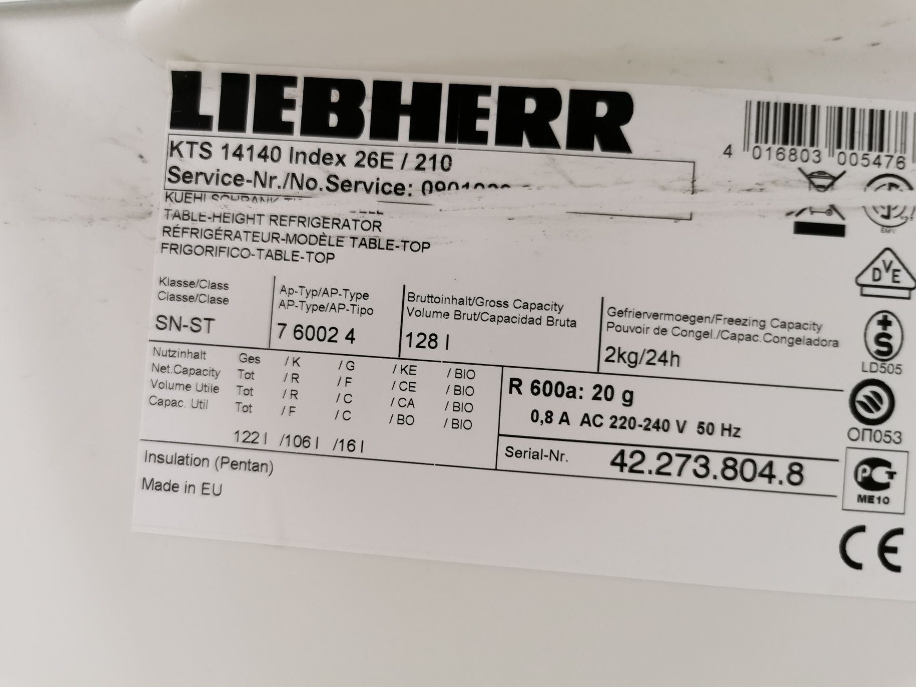 Mała lodowka lodówka Liebherr