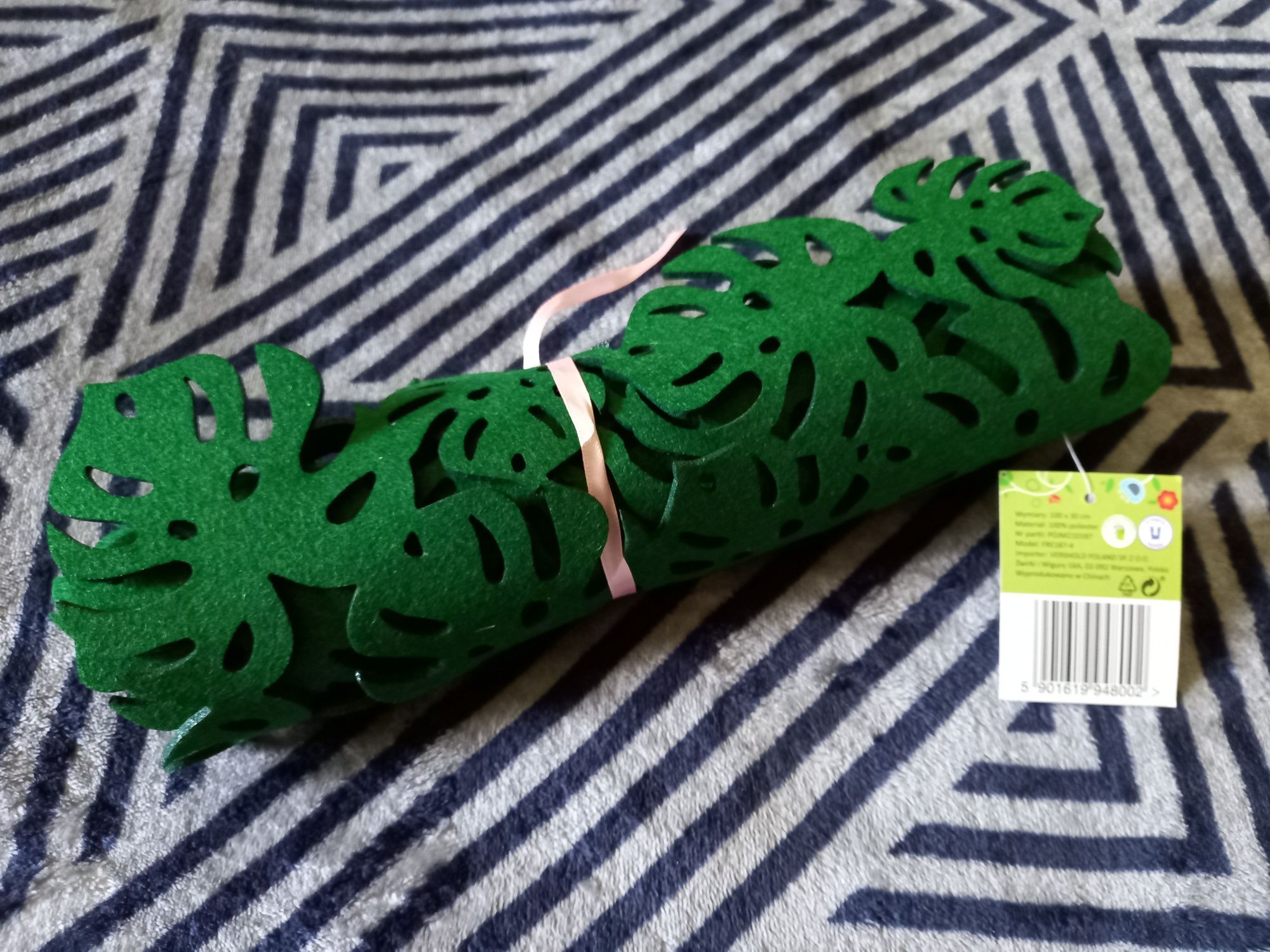 NOWY filcowy bieżnik monstera jungle liście 100 x 30 filc