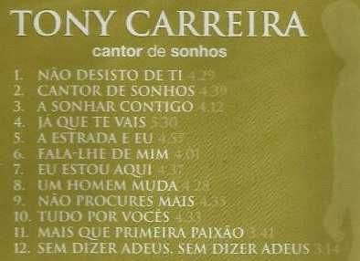 Tony Carreira – Cantor De Sonhos CD