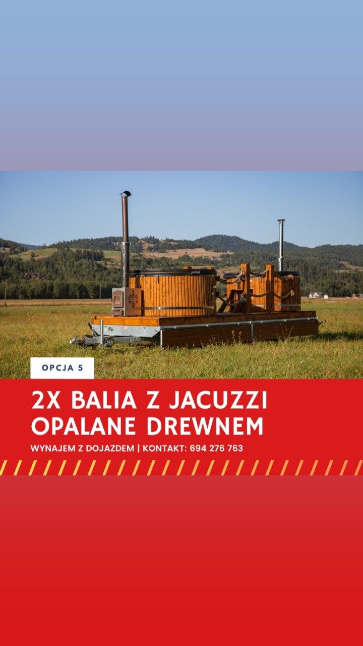 Wynajmę mobilną balie jacuzzi bania sauna impreza relaks 2xbalia 16 os