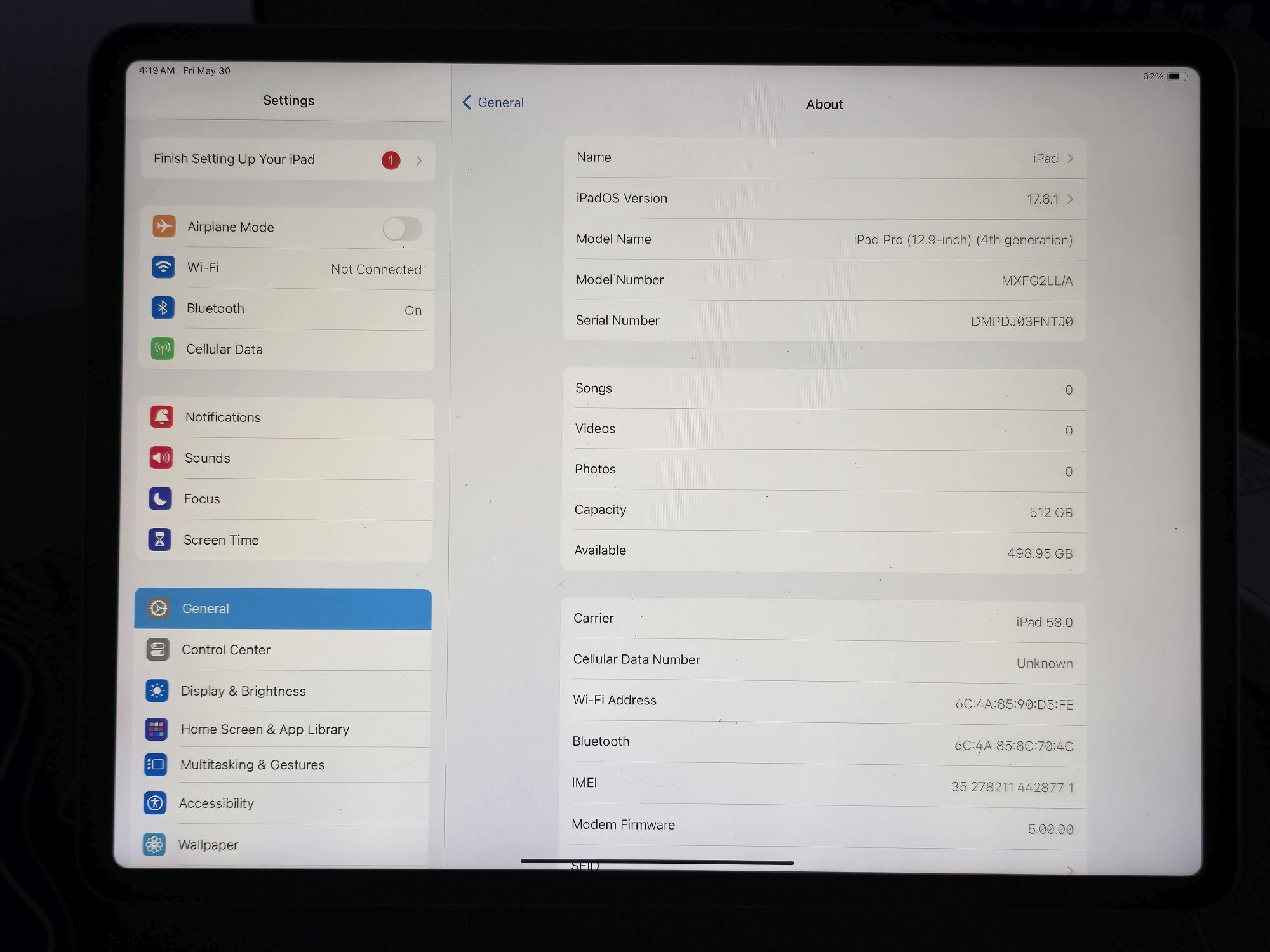 Apple iPad Pro 12'9 2020 - 512 GB Wi-Fi + LTE Space Gray