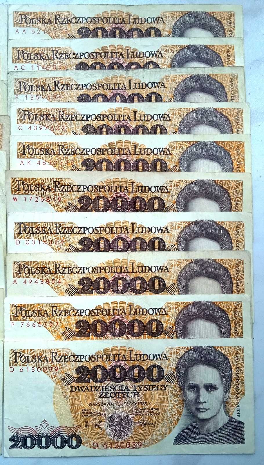 Banknoty PRL 20.000 zł