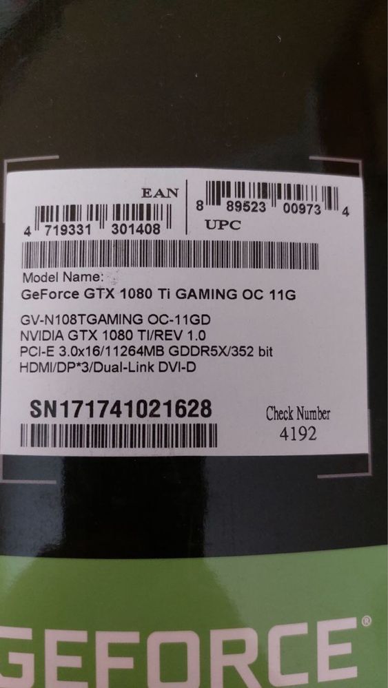 Відеокарта Gigabyte GTX 1080Ti 11gb Gaming OC