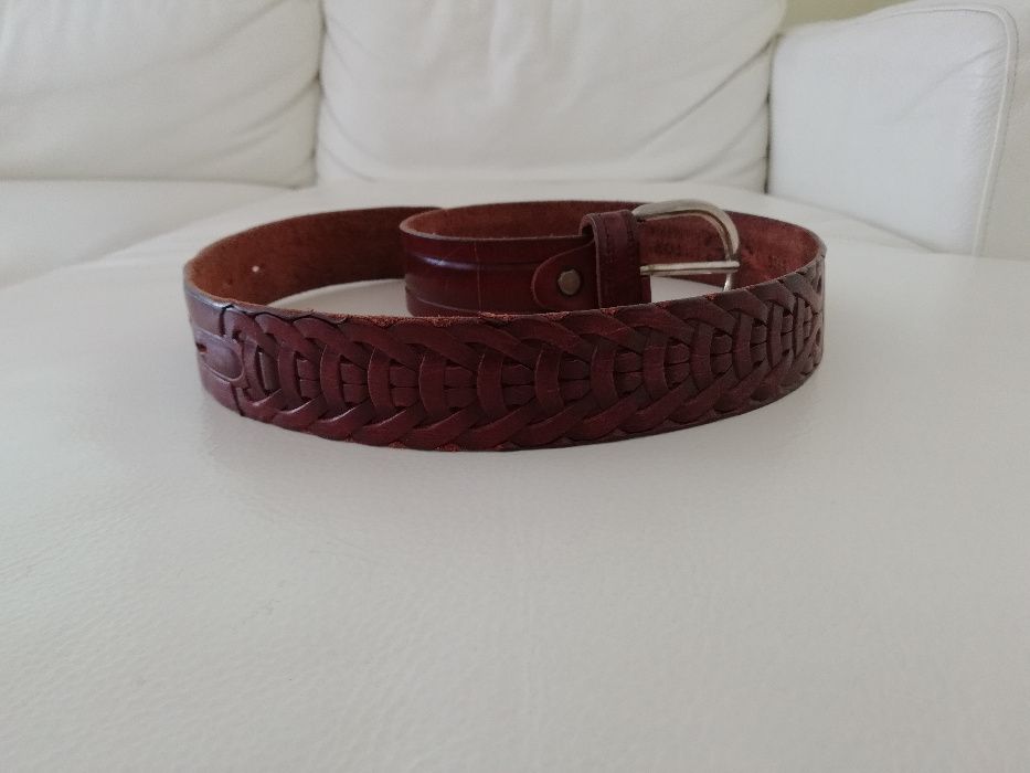 Pasek skórzany damski - brązowy - rozm. S