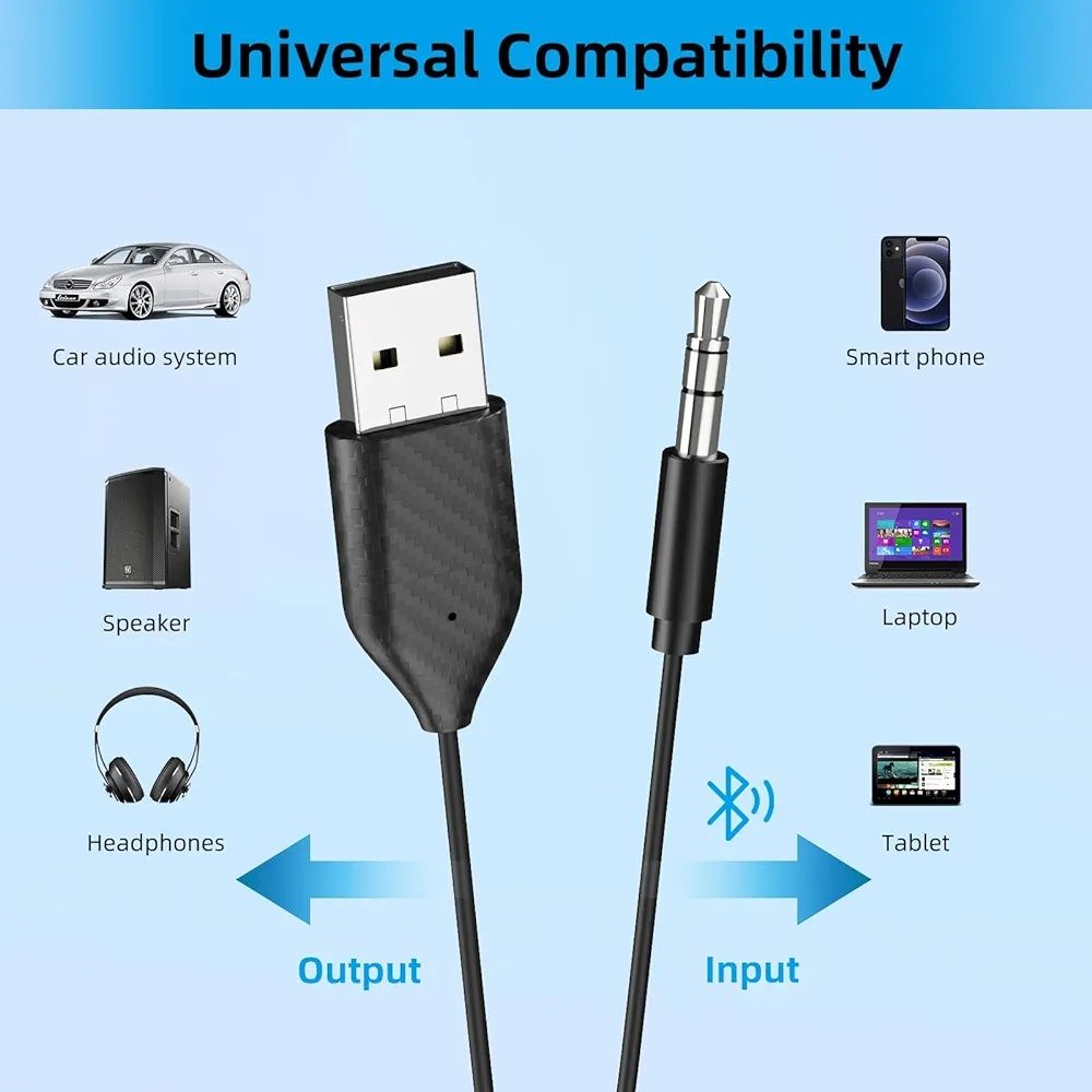 Adapter do samochodu odbiornik USB Bluetooth 5.2 z mikrofonem ziocom