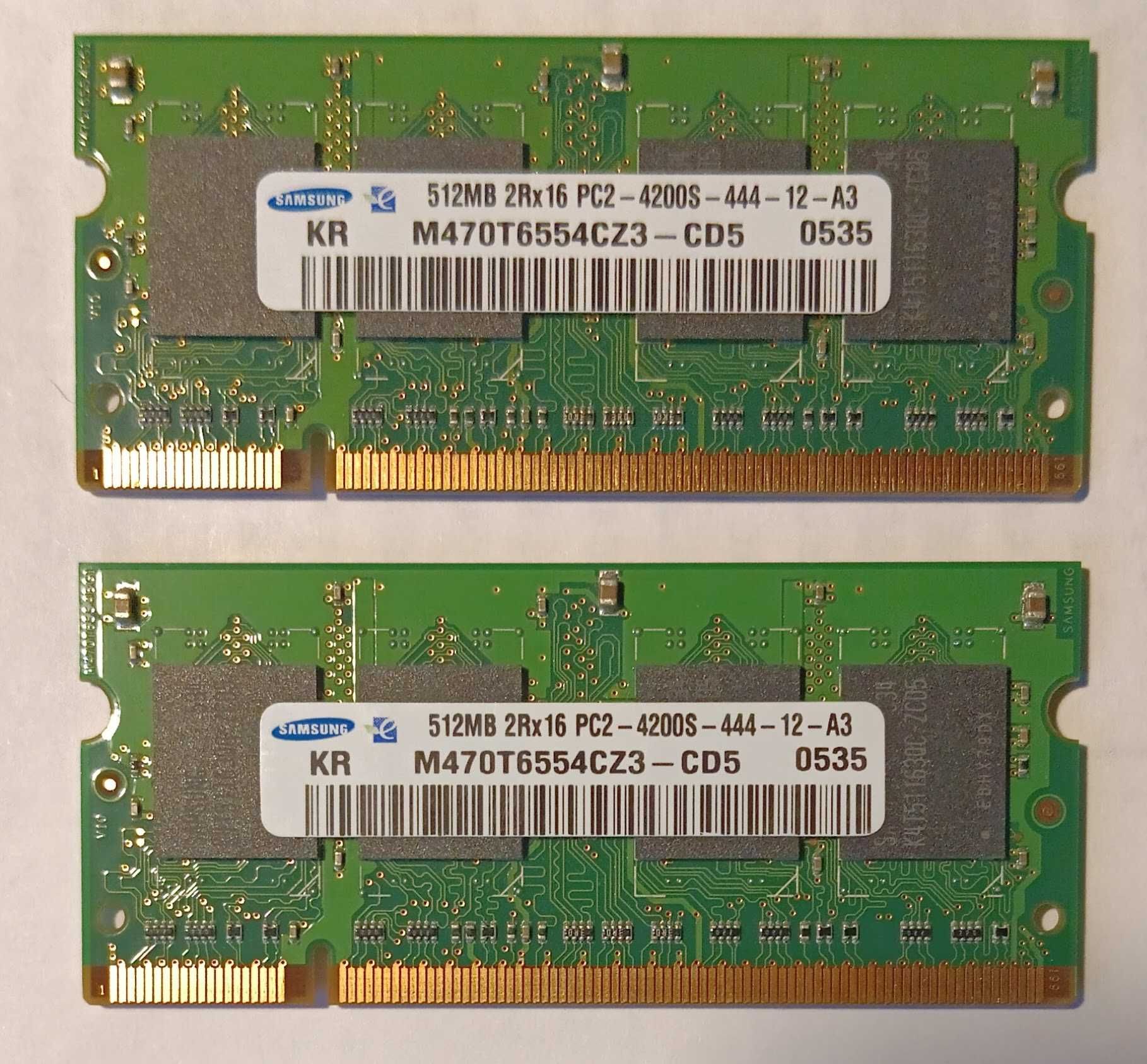 Оперативная память SODIMM DDR2 512MBх2 Samsung