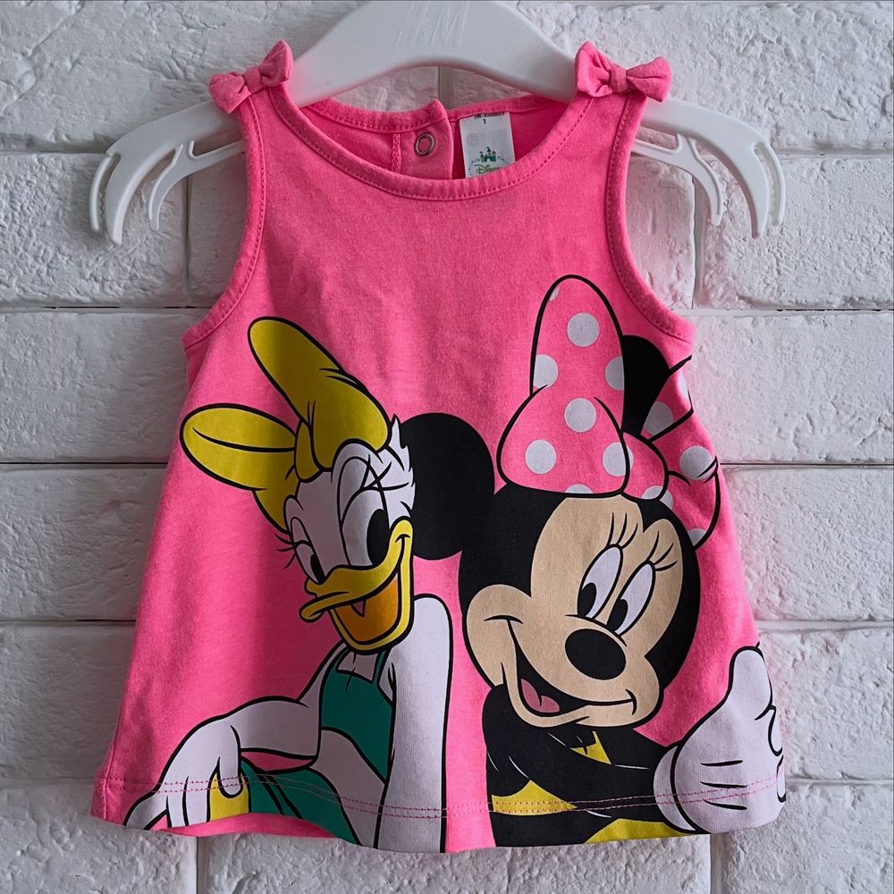 C&A 62cm sukienka na ramiączkach letnia Disney Minnie Mouse neonowy