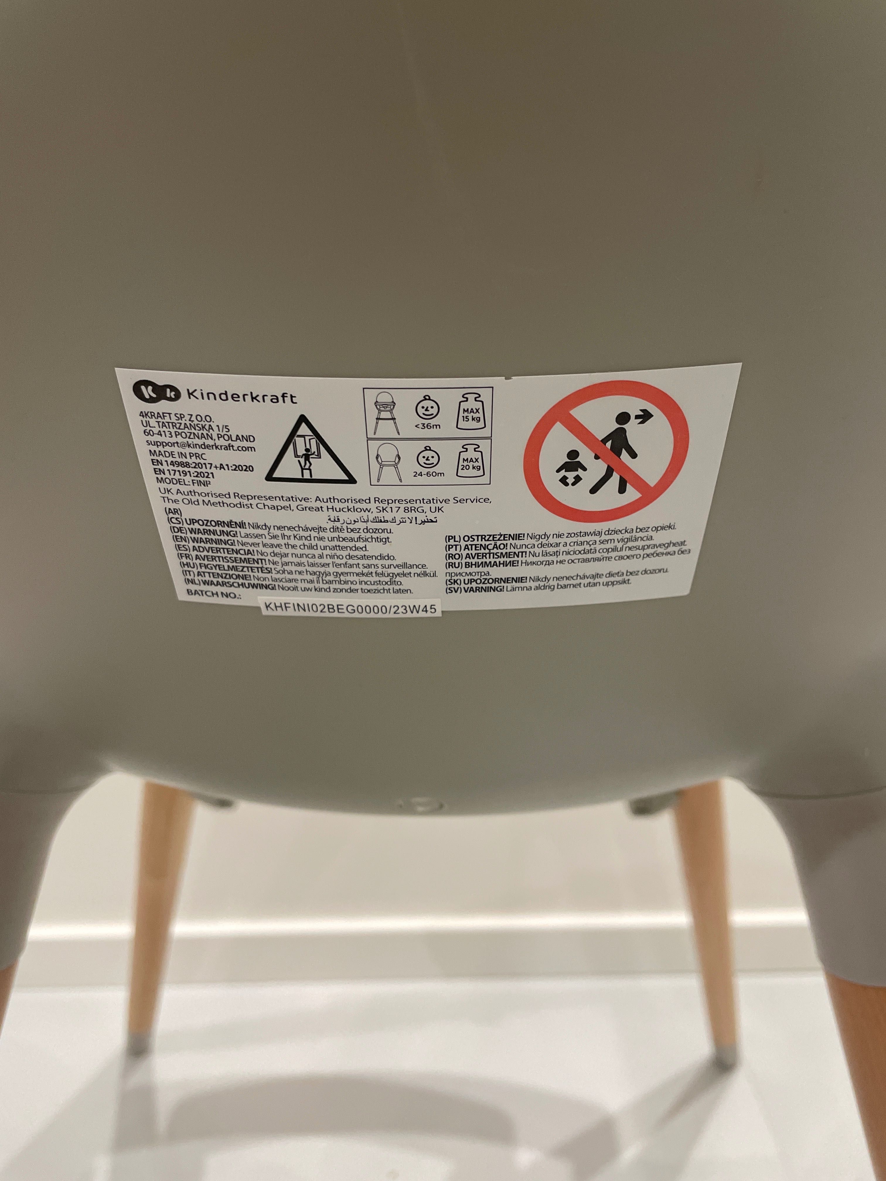 Cadeira de Refeição KINDERKRAFT Fini2 (Bege)