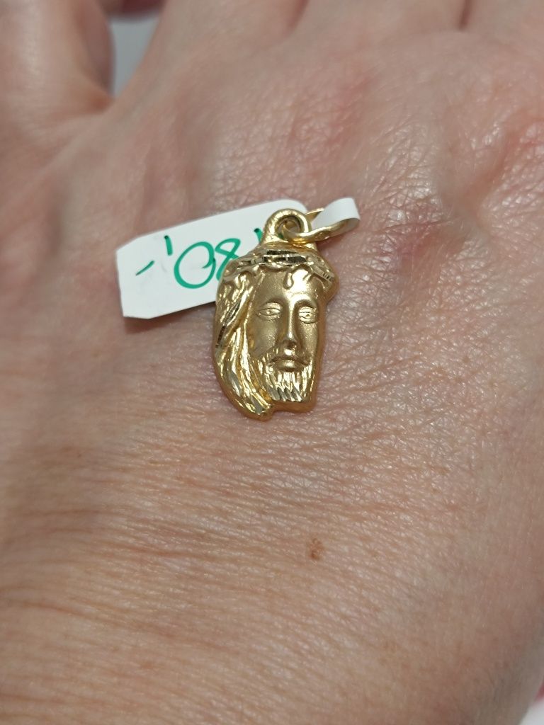 Złoty wisiorek Pan Jezus, złoto próby 585