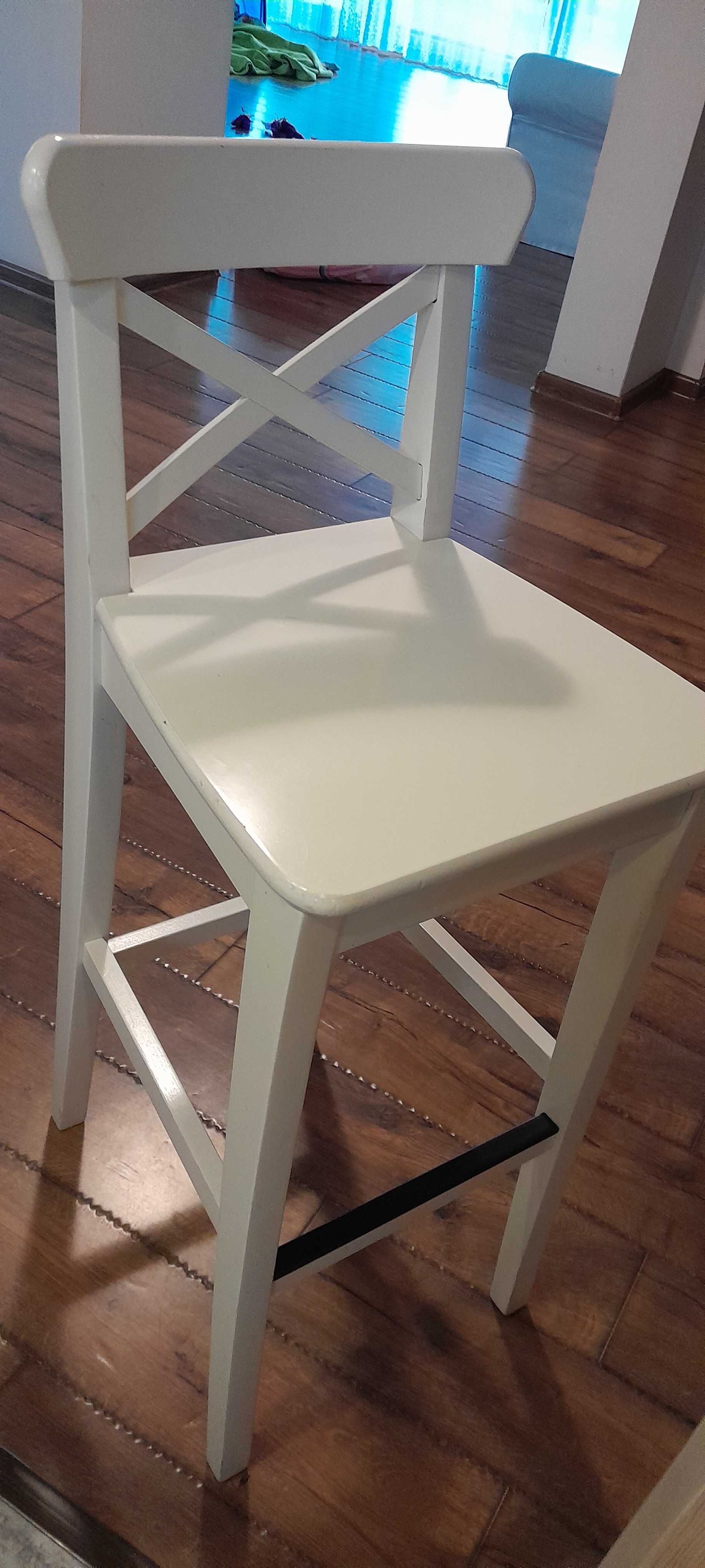 2krzesła barowe ikea stewniane biale
