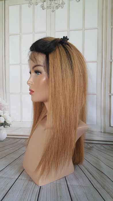 Peruka naturalna Agnkeszka blond karmel z włosów naturalnych