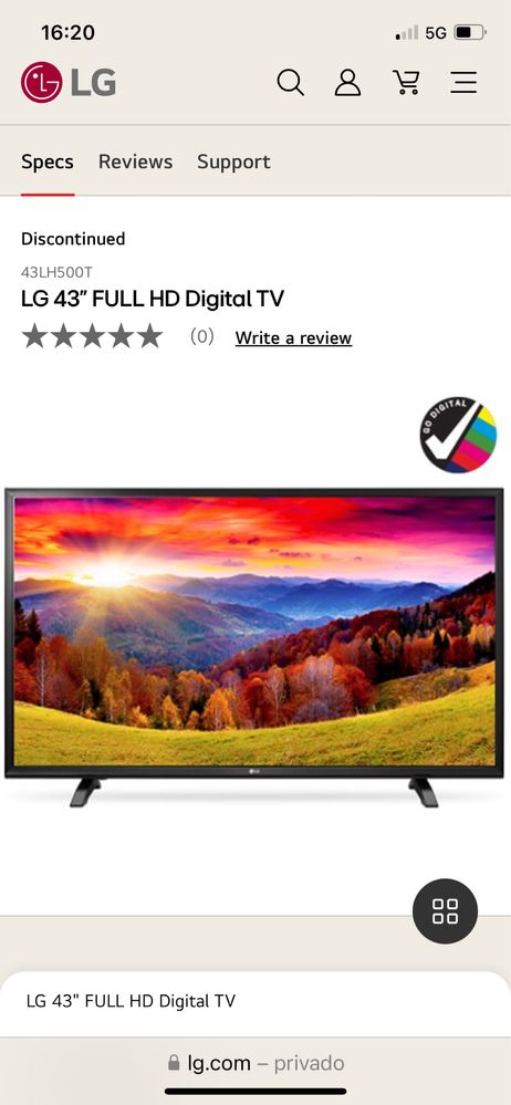 TV LG 43’’ com muito pouco uso