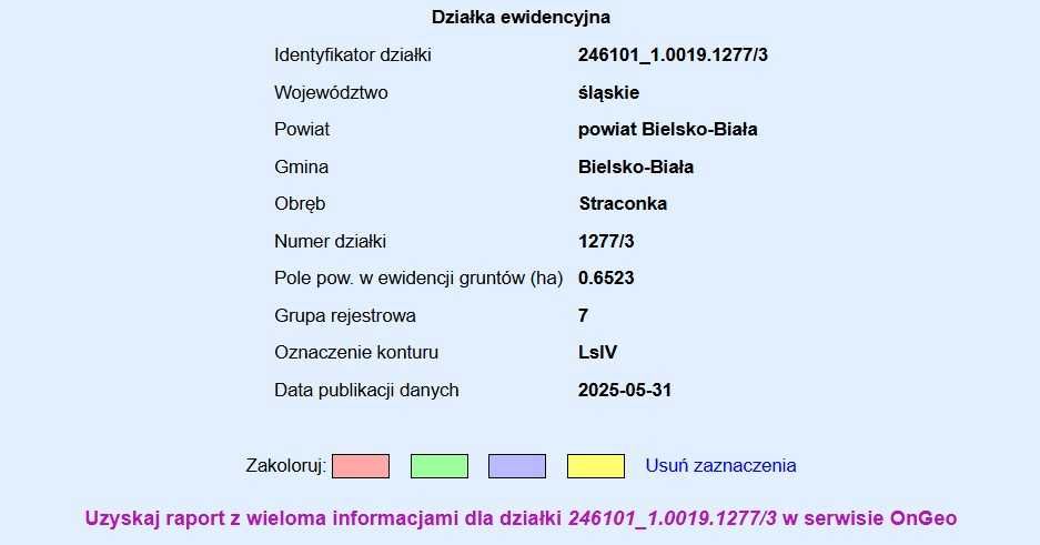 Działka Leśna STRACONKA Bielsko-Biała 1,5 ha 15029m2