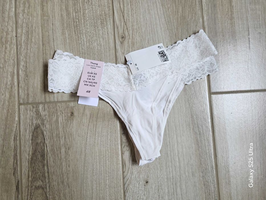 3 pary stringów h&m xs