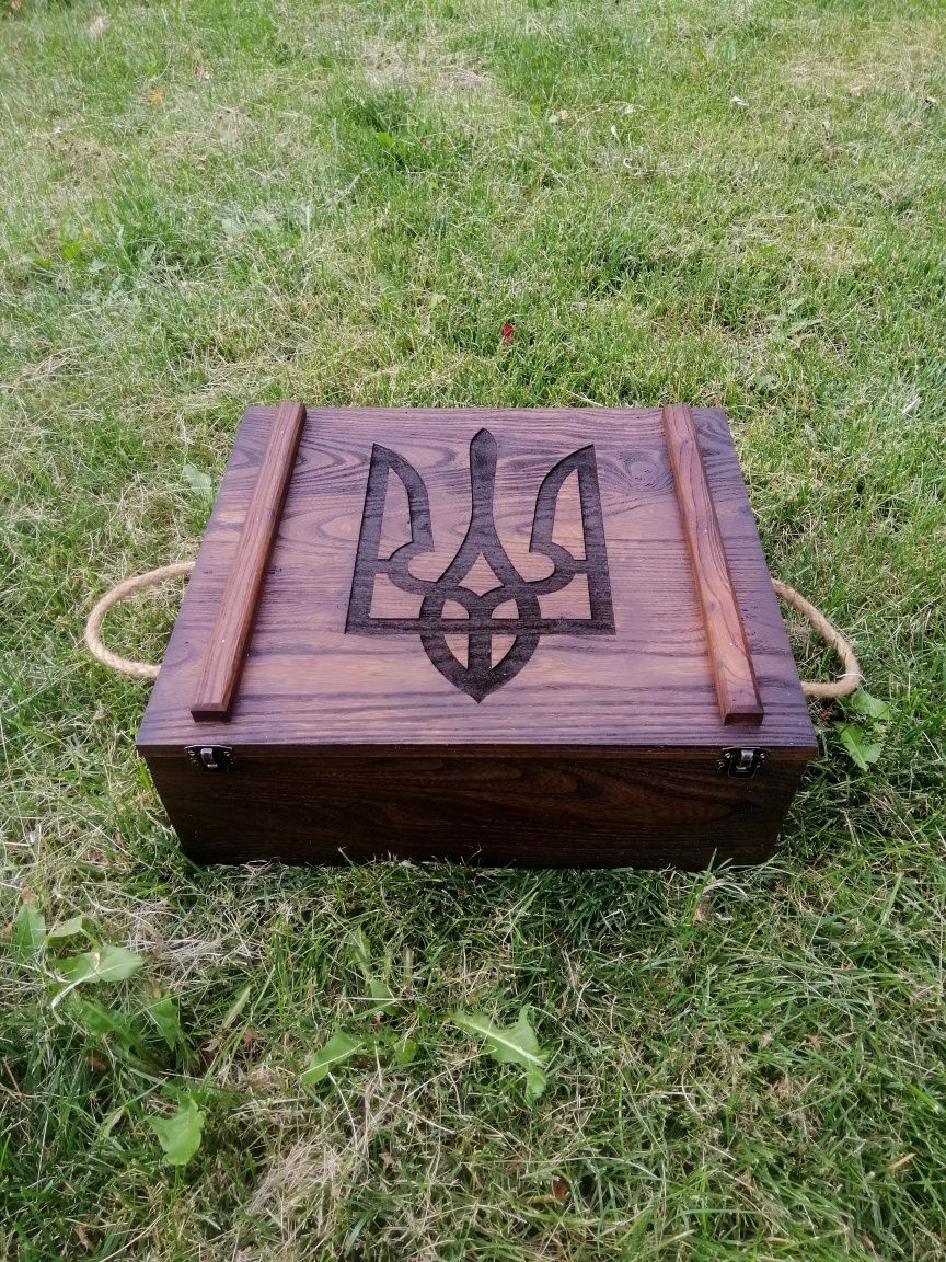 Деревянный бокс, ящик, деревянная подарочная коробка ПодарокГравировка