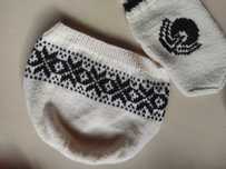 Kremowa czapka wełniana góralska norweska kremowa wool wełna