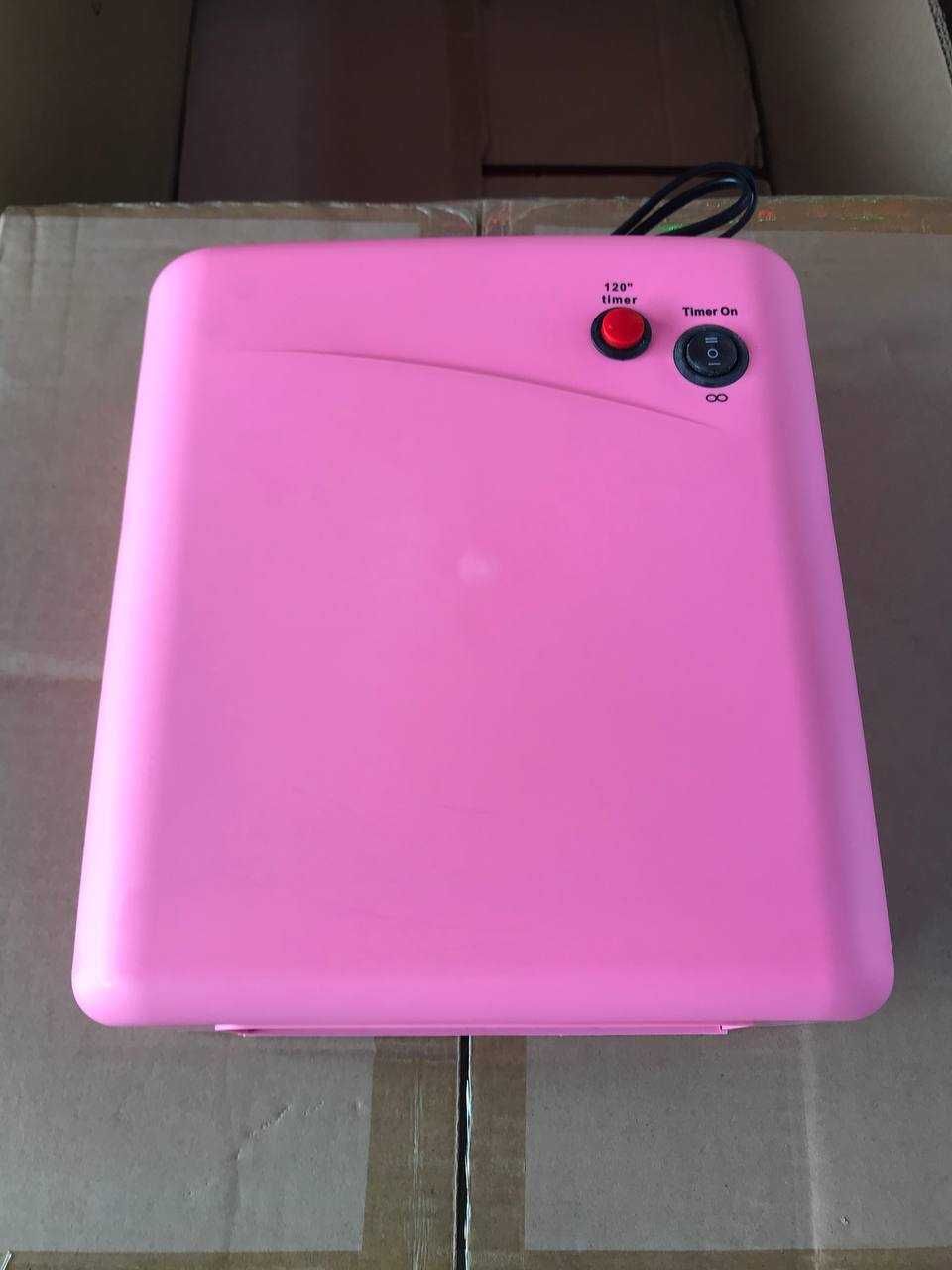 УФ лампа 818 на 36 вт для маникюра UV Nail lamp Розовая