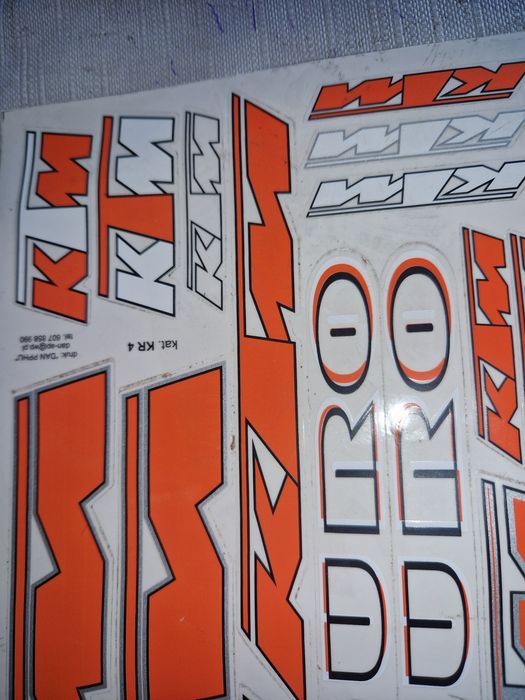 Zestaw nowy naklejki KTM enduro rama zbiornik boczki