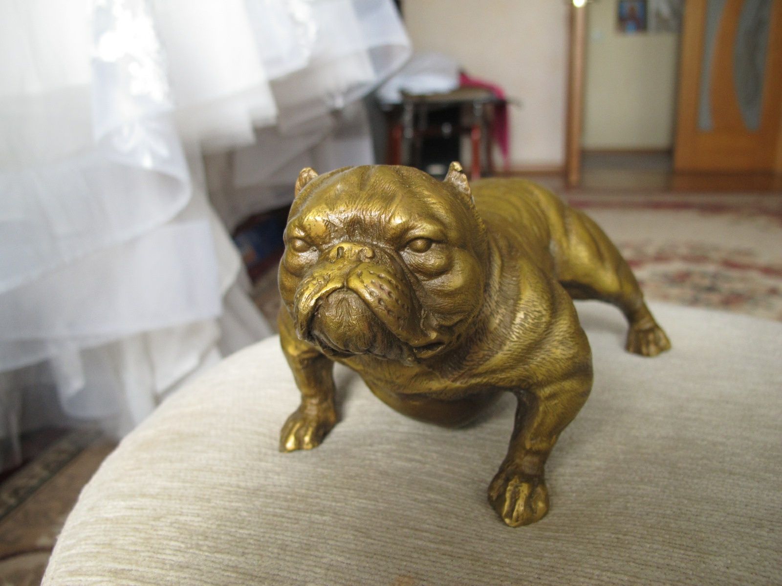 Бульдог собака статуэтка бронза бронзовая