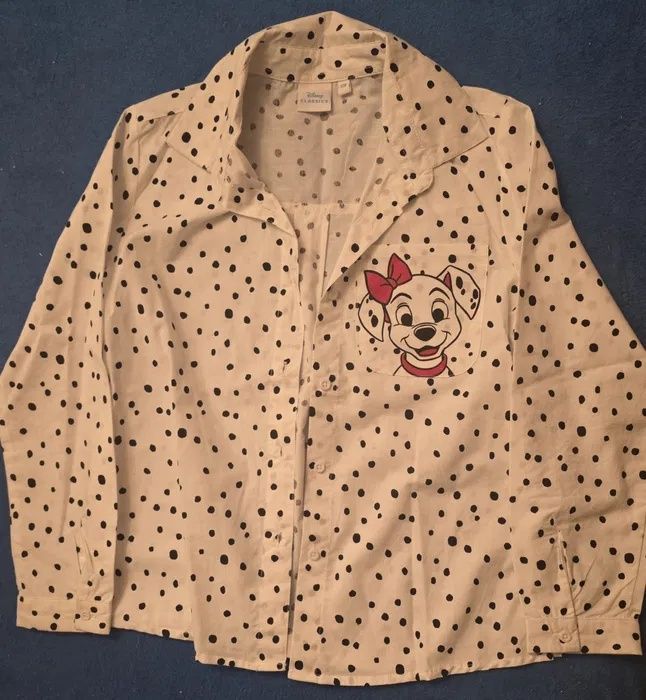 Koszula dziewczęca biała w kropki 128