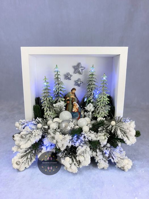 Szopka bozonarodzeniowa stroik świąteczny stajenka