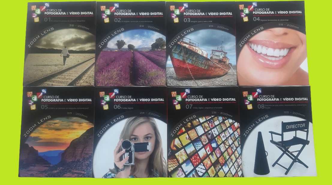 Curso de fotografia e vídeo digital completo - 32 cds e 8 livros