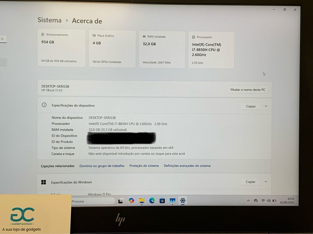 HP ZBook 15 G5 | i7-8550H | NVIDIA 4GB  | 1TB NVMe | 32GB RAM | Promoç