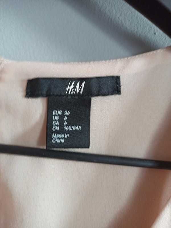 Sukienka morelowa rozmiar S H&M modelowa brzoskwiniowa