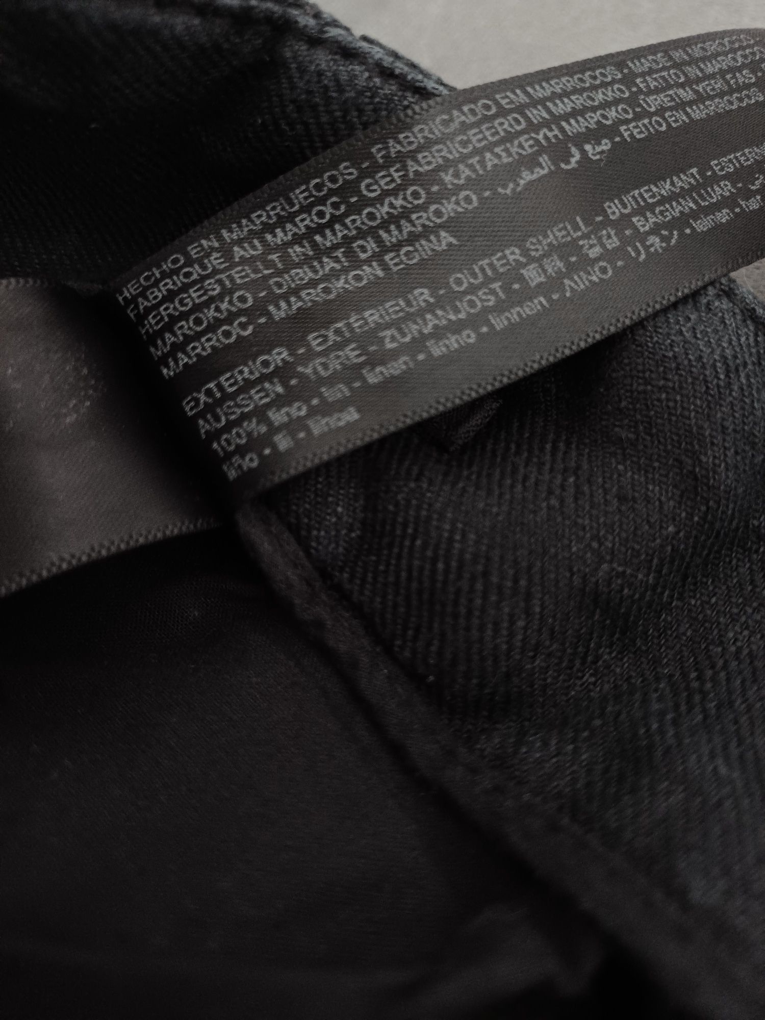 Massimo Dutti lniane spodenki 100% len czarne szorty z zakładkami