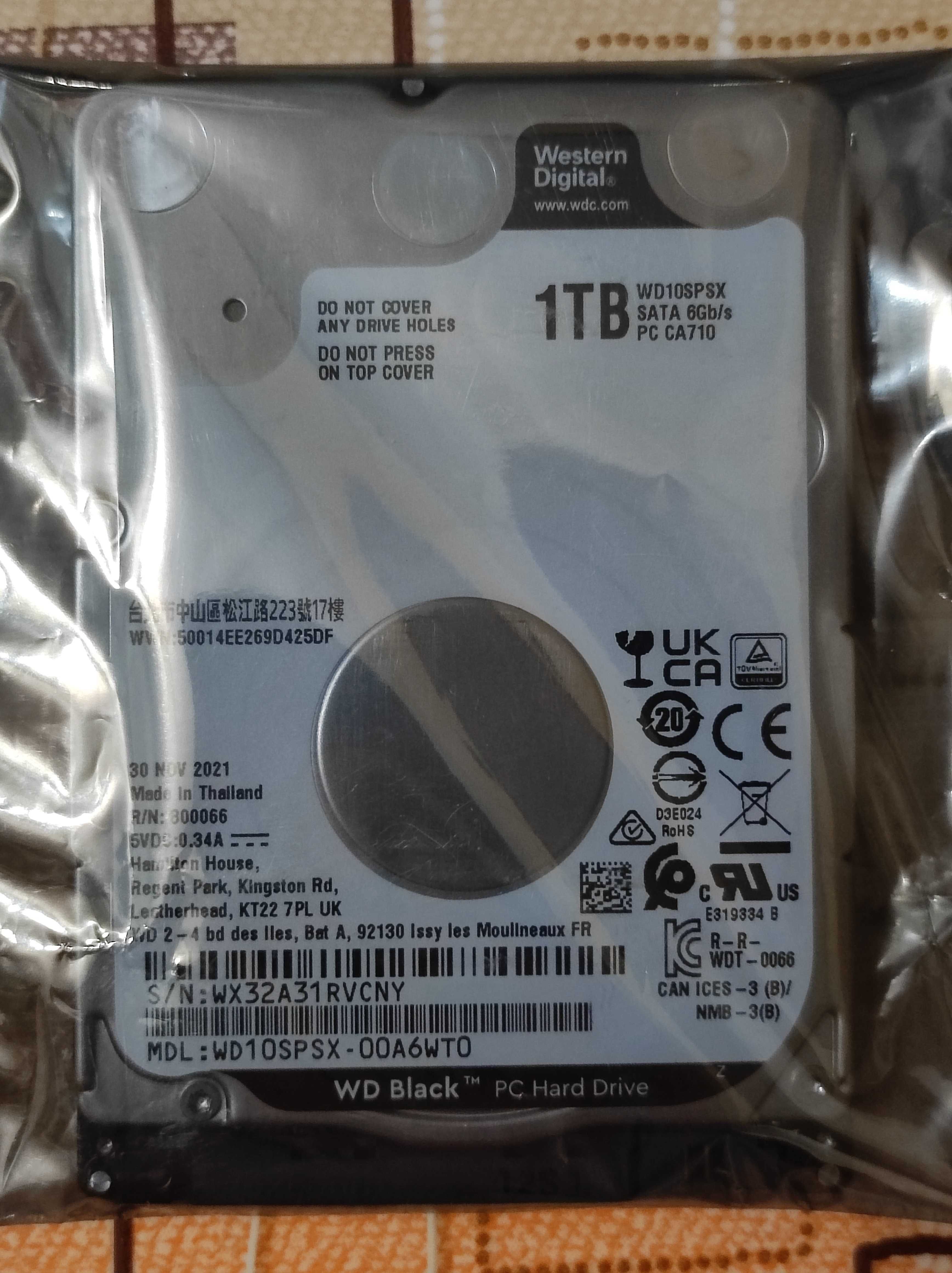 WD Black 1Tb 2.5" (Sata III) (WD10SPSX)