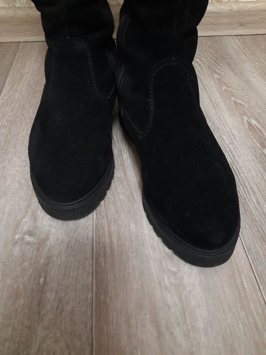 Замшеві зимові ботфорти