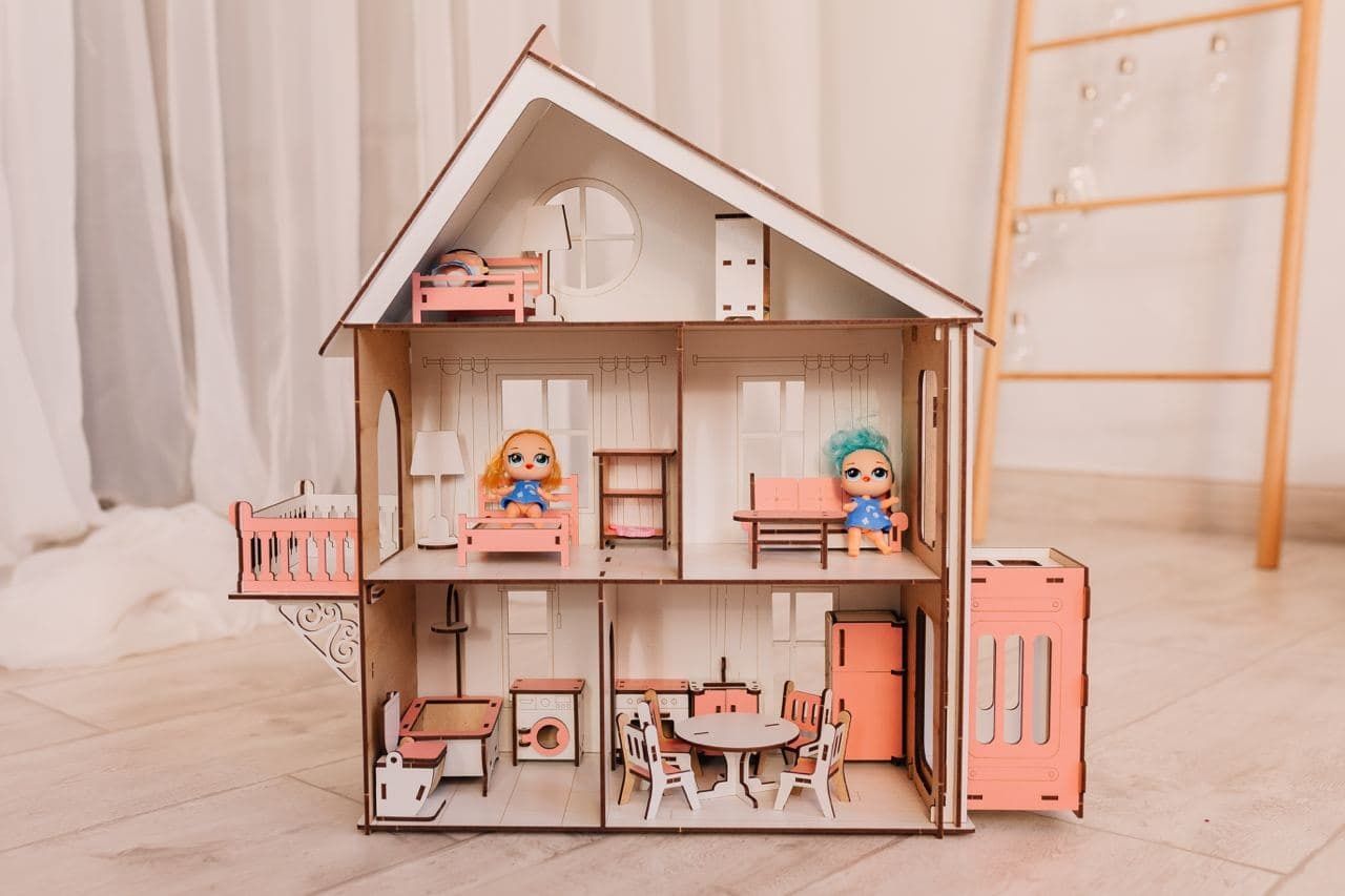Ляльковий будиночок на 5 кімнат,  будинок для ляльок лол з меблями