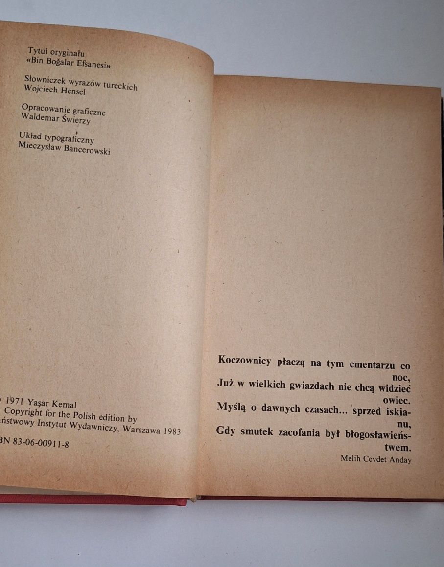 Legenda Tysiąca Byków, Yasar Kemal