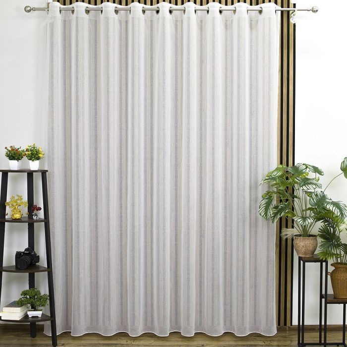 Firanka batyst gotowa na przelotkach z ołowianką 300x230 cm biała