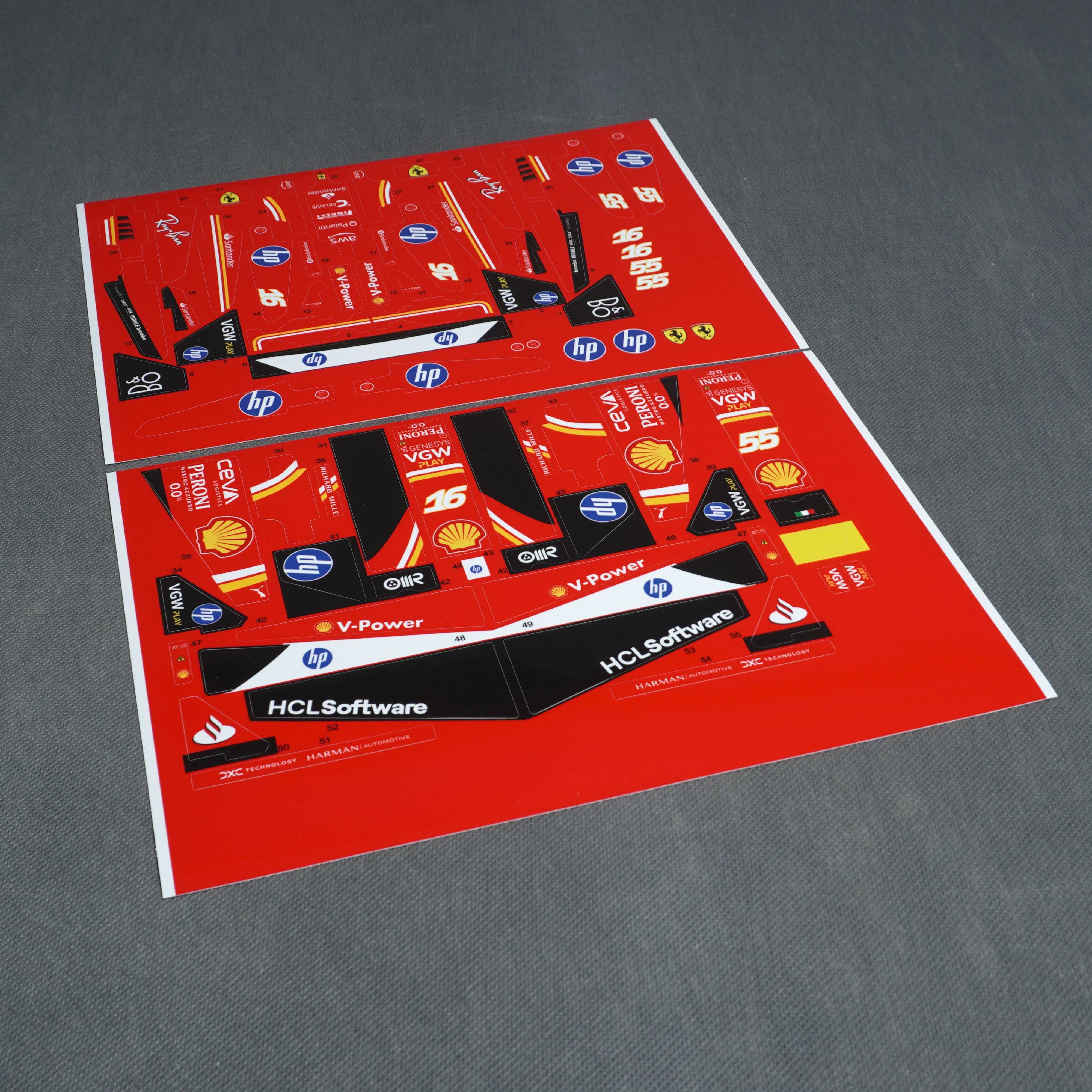 Naklejki alternatywne do LEGO Technic 42207 Ferrari SF-24 - całe auto