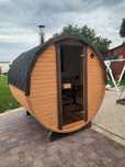 Sauna ogrodowa beczka kompletna z piecem i akcesoriami