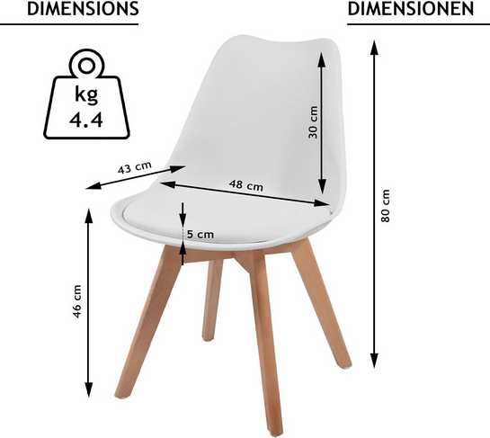 2 krzesła białe nowe