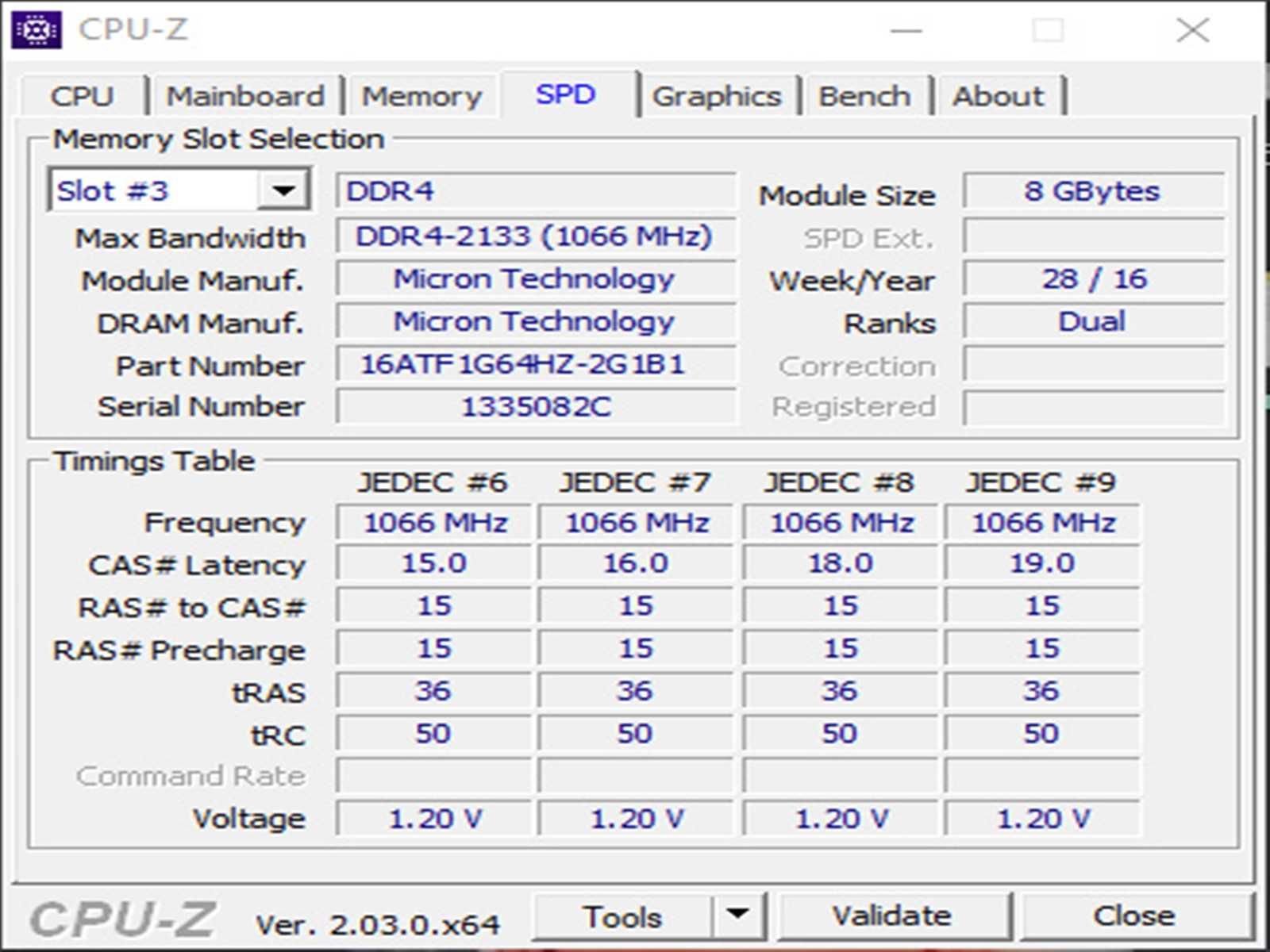 DDR4 16GB MiCron 2133P