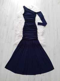 Zara cudowna marszczona długa sukienka z falbanami XS 34