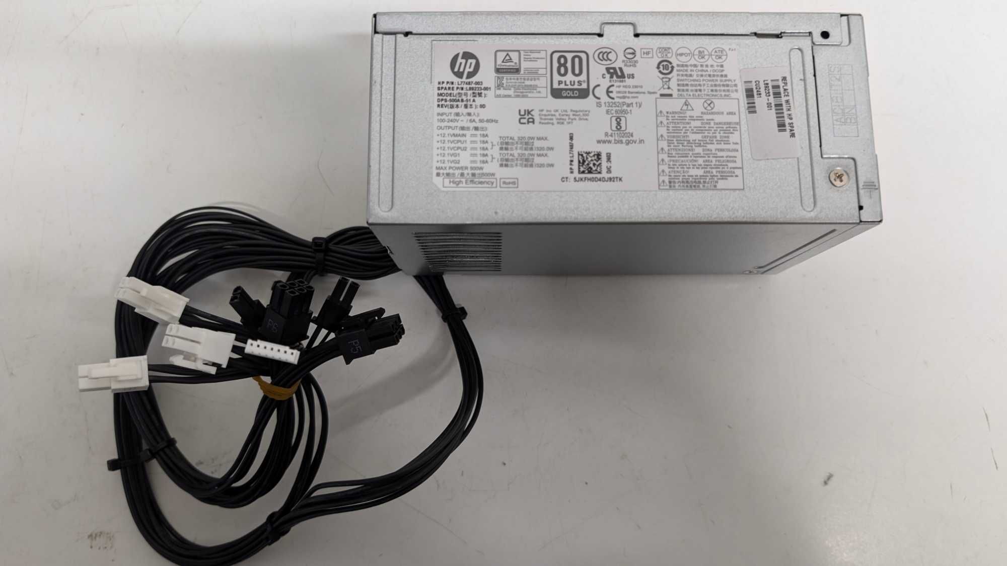 Fonte de Alimentação HP 500W 80+GOLD Alta Eficiência