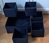 Ikea skubb pojemniki czarne 6szt