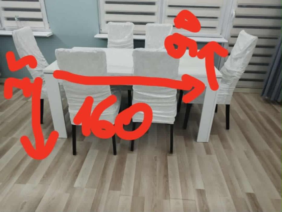 Stol z krzeslami +pokrowce gratis