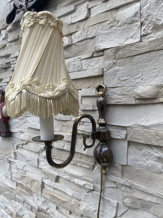 Stary kinkiet mosiężny lampka z mosiądzu